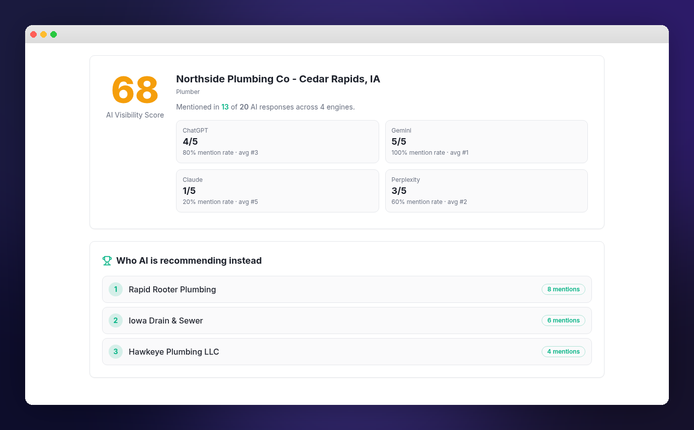 AI Visibility Audit result preview